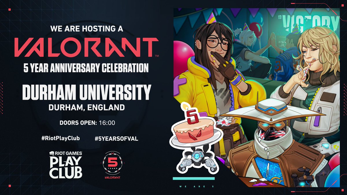 Kylie_Kendrick's tweet photo. Our #RiotPlayClub is tomorrow! As well as a stack of activities and games lined up, we'll also be showing the #VCTMasters series and they're sure to be absolute bangers🧨Hope to see you there!
(and the cake is absolutely not a lie 🎂)
@VALORANTukn #5YEARSOFVAL @DurhamEsports https://t.co/YskUcvnuS3