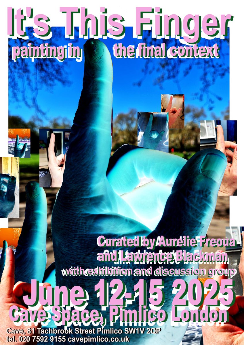 ‘It’s This Finger‘. Come and check out the exhibition I’ve curated with @lawrence_blackman @cavepimlico. 
PV tonight 6-9pm. Discussion group &amp; artist talks on Sat 2-6pm 🎨

The show centre around the idea of what is painting. 

Link: artrabbit.com/events/its-thi…
#art #poetry #painting