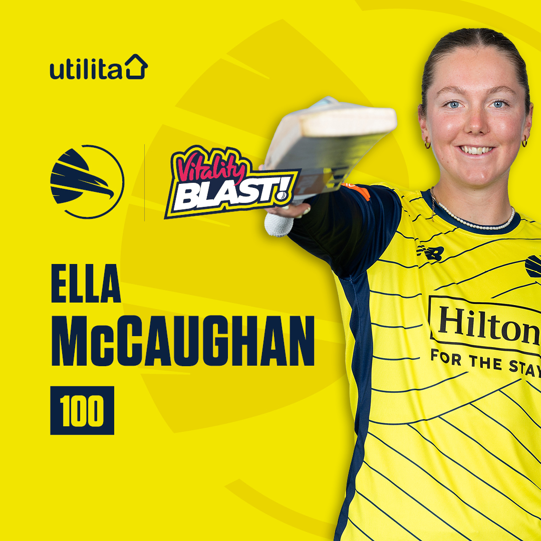 <a href="/Matrix_IT_LTD/">Matrix IT</a> <a href="/UtilitaEnergy/">Utilita</a> UNREAL 😮‍💨

A FIRST T20 HUNDRED

THE FIRST HUNDRED OF THE 2025 VITALITY BLAST

ELLA MCCAUGHAN 🥶

Hawks: 182-1 (18.4)

🔢 Check out the Match Centre 👉 loom.ly/u_KkGo0