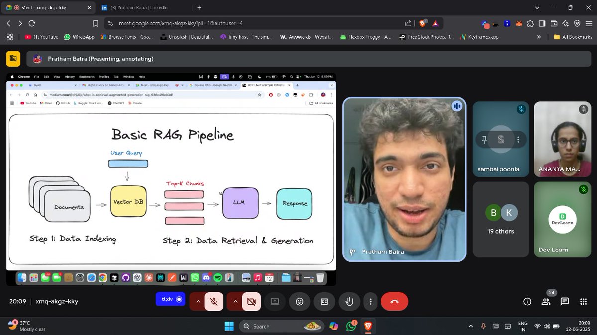 heheitzananyaa's tweet image. ai event has started ! revising the stuff before we go to building our chatbot 

join now : meet.google.com/xmq-akgz-kky

celebrate your holidays learning with us ! everyone is beginner so keep the shame away and lets interact together