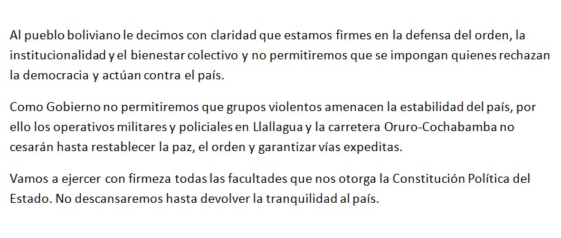 Firmes en la defensa de orden, la institucionalidad y bienestar colectivo.