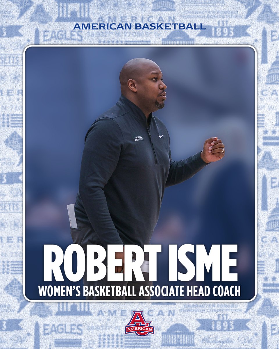 AU Women’s Basketball (@au_wbasketball) on Twitter photo Welcome to The District, Coach Isme (<a href="/Coach_Isme/">Robert Isme</a>)!
We are so ready to get to work with you as our associate head coach.
Link to the full release in our bio 🔗 Welcome to The District, Coach Isme (<a href="/Coach_Isme/">Robert Isme</a>)!
We are so ready to get to work with you as our associate head coach.
Link to the full release in our bio 🔗