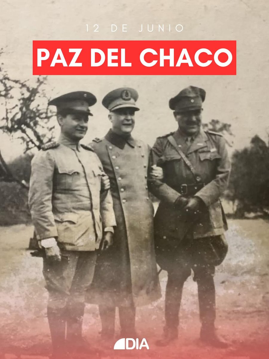 90 años de Paz del Chaco 🇵🇾🤝🏻🇧🇴

✍️🏻 Cada 12 de junio honramos a nuestros valientes compatriotas que defendieron nuestra patria en la Guerra del Chaco (1932-1935).

❤️‍🔥 ¡Que nunca falte memoria, paz y gratitud!