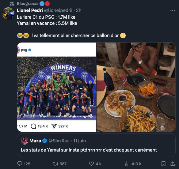 Ah ouais on atteint un nouveau stade dans les débats ballon d'or là