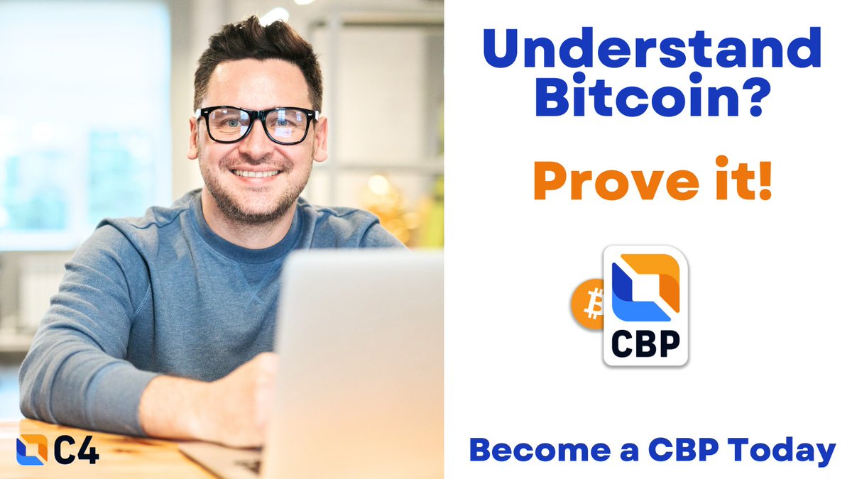 LearnMoreWithC4's tweet image. Become a Certified Bitcoin Professional &amp;amp; prove your blockchain expertise to employers! This certification marks you as a knowledgeable candidate in the crypto industry, opening doors to exciting career opportunities. Stand out in the job market! 💼bit.ly/CBPexamC4🚀