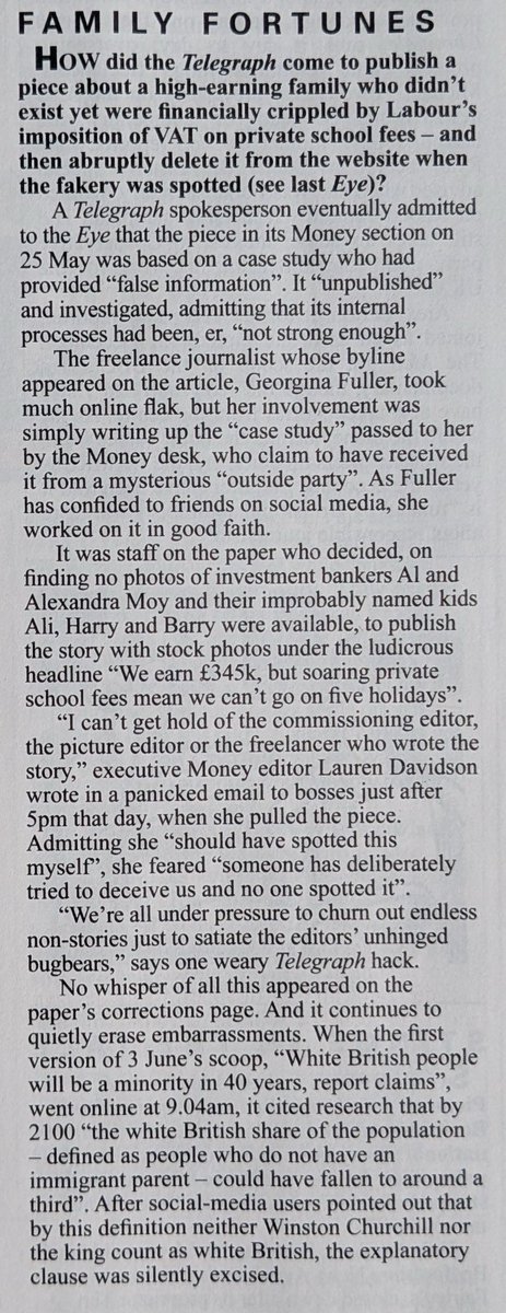 flying_rodent's tweet photo. "We're all under pressure to churn out endless non-stories just to satiate the editors' unhinged bugbears," says one weary Telegraph hack https://t.co/eHDrDC6Qac