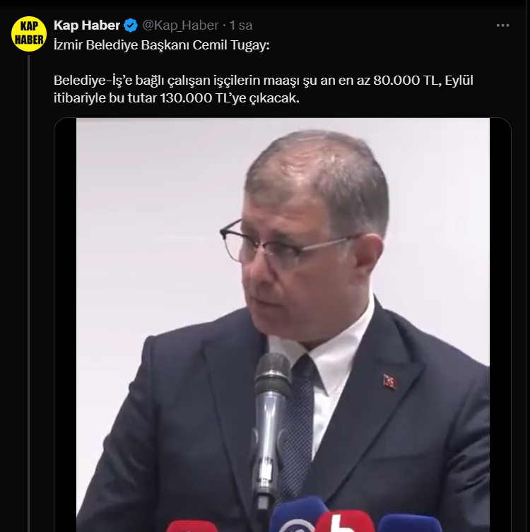 📢 Temizlik işçisine en az 80 bin eylülde ise 130 bin TL aylık anlaşmaya varıldı.
Peki soralım:
🔹 Uzman doktorlar,
🔹 Hemşireler,
🔹 Öğretmenler,
🔹 Polisler,
🔹 Kaymakamlar, valiler...
Bu ülkede 130 bin TL maaş alıyor mu?
Hayır.

🍽 Bu ülkede emeğin değersizleştirildiği,