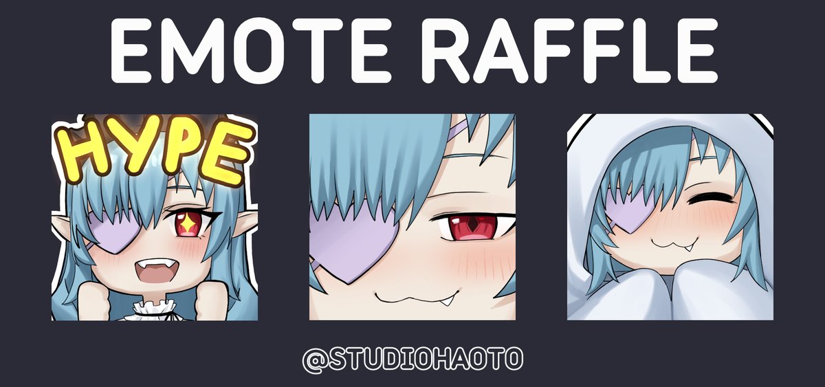 Hello new VTubers &amp; PNGTubers💜

I know that starting out is hard and can be expensive, that is why I want to help some of you with a...

"Emote Raffle"

I will create 3x Custom Emotes for 3x Winners 

Rules 
Share your Model
Retweet &amp; Like this Post

Giveaway ends: June 15th