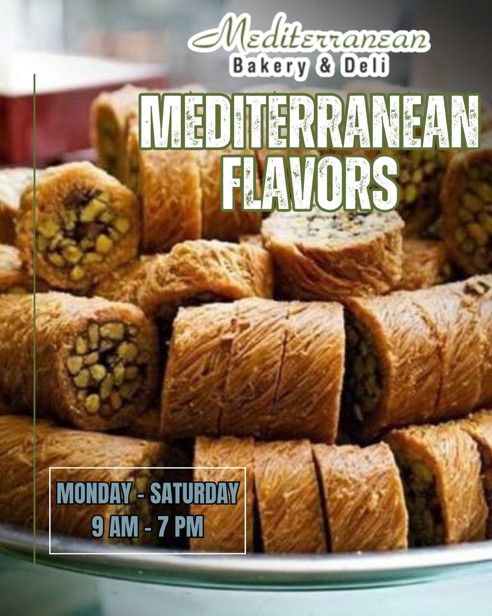 medbakerydeli's tweet image. Fresh. Flavorful. Mediterranean. Stop by today 🌿
#MadeFreshDaily #MediterraneanBakery #DineInStyle #HealthyEating #LocalFavorite