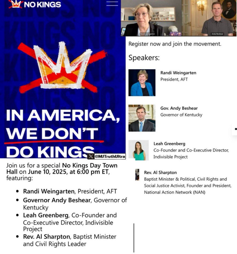 MJTruthUltra's tweet photo. 🚨 RED ALERT

Paid Protesters Come forward stating that “No Kings” is paying them hundreds of dollars per day to Protest ICE, Providing Bricks and Molotov Cocktails 

“I didn’t sign up for this.”

Some of them are stating that internal messaging from “No Kings” is telling them pallets of bricks and Molotov Cocktails will be in place at certain “target locations”

Recently, I just showed you that Kentucky Gov Andrew Beshear is actively participating in “No Kings” Town Hall Zoom Meetings.

@AndyBeshearKY has now aligned himself directly with TERRORISM! 

Now that we know “No Kings” is organizing Terrorism, the @FBI @FBIDirectorKash @Sec_Noem needs to shut it down and investigate WHO IS PAYING FOR THIS!

Clip 1
https://t.co/o23aIsk1ou

Clip 2
https://t.co/0q4xWnFHNA