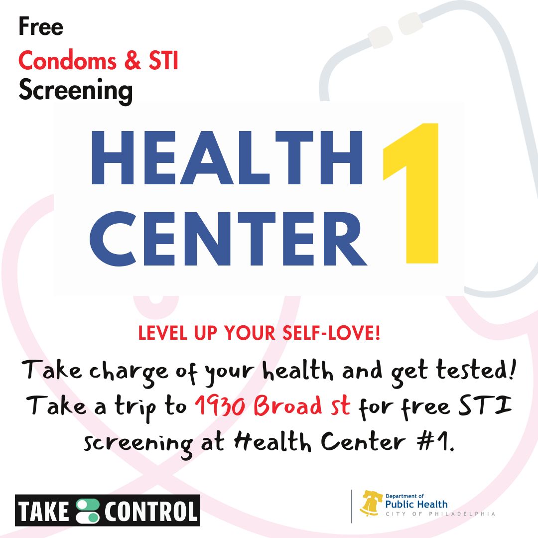 Did you know?
You can access free, confidential STI testing and sexual health resources at Health Center 1 down 1930 S. Broad st in South Philly!
Whether you're getting tested for syphilis, HIV, or other STIs, we've got you covered.