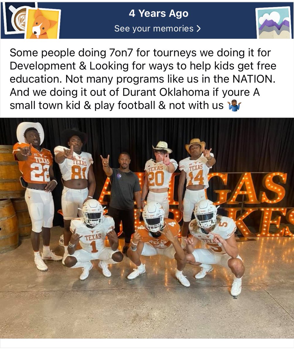 Sean Cooper (@seancooper_c4) on Twitter photo 4 Years Ago Today One of our 1st Big Group Trips all these dudes were 14 & 15 Years Old
Look up
3 All Americans <a href="/moneybj22/">Bai Jobe</a> <a href="/XadavienS/">Xadavien Sims🌟🌟🌟🌟</a> <a href="/cadenknighten/">Caden Knighten</a>
4 Future 4 ⭐️
2 #1 Ranked players in Oklahoma
6 D1 Footballers <a href="/KellyKenyan/">Kenyan “Kimbo” Kelly 4⭐️</a> <a href="/DaMontrep7/">DaMontre “DP7” Patterson</a> <a href="/ErikMccarty13/">Erik Mccarty</a>
1 D1 Hooper 4 Years Ago Today One of our 1st Big Group Trips all these dudes were 14 & 15 Years Old
Look up
3 All Americans <a href="/moneybj22/">Bai Jobe</a> <a href="/XadavienS/">Xadavien Sims🌟🌟🌟🌟</a> <a href="/cadenknighten/">Caden Knighten</a>
4 Future 4 ⭐️
2 #1 Ranked players in Oklahoma
6 D1 Footballers <a href="/KellyKenyan/">Kenyan “Kimbo” Kelly 4⭐️</a> <a href="/DaMontrep7/">DaMontre “DP7” Patterson</a> <a href="/ErikMccarty13/">Erik Mccarty</a>
1 D1 Hooper