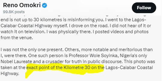 Kufreaugustine's tweet photo. @abdullahayofel Who's contradicting, Reno said exactly kilometer 30 https://t.co/PQqEZtmvqg