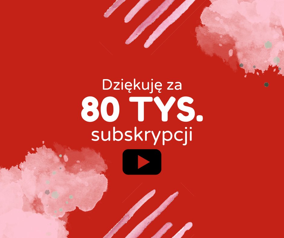 Na YouTube udało się przekroczyć 80 tys. subskrypcji. Ostatnio byłem tam mniej aktywny, bo skupiałem się na krótszych formach video, ale od kilku tygodniu wróciłem z dłuższymi nagraniami, więc zapraszam :)