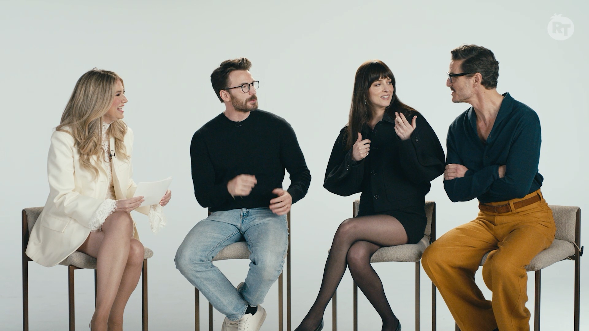 Rotten Tomatoes on X: "Dakota Johnson breaks down how her character's connection with Pedro Pascal and Chris Evans' characters are different in #Materialists. https://t.co/LatU38dfUR" / X