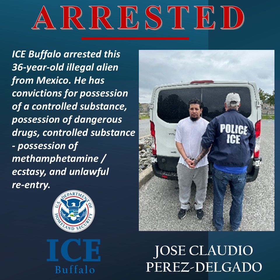 EROBuffalo's tweet image. The criminal alien was arrested pursuant to an order of removal. He snuck back in after he was removed the first time, but he will be removed again to his home country of Mexico.