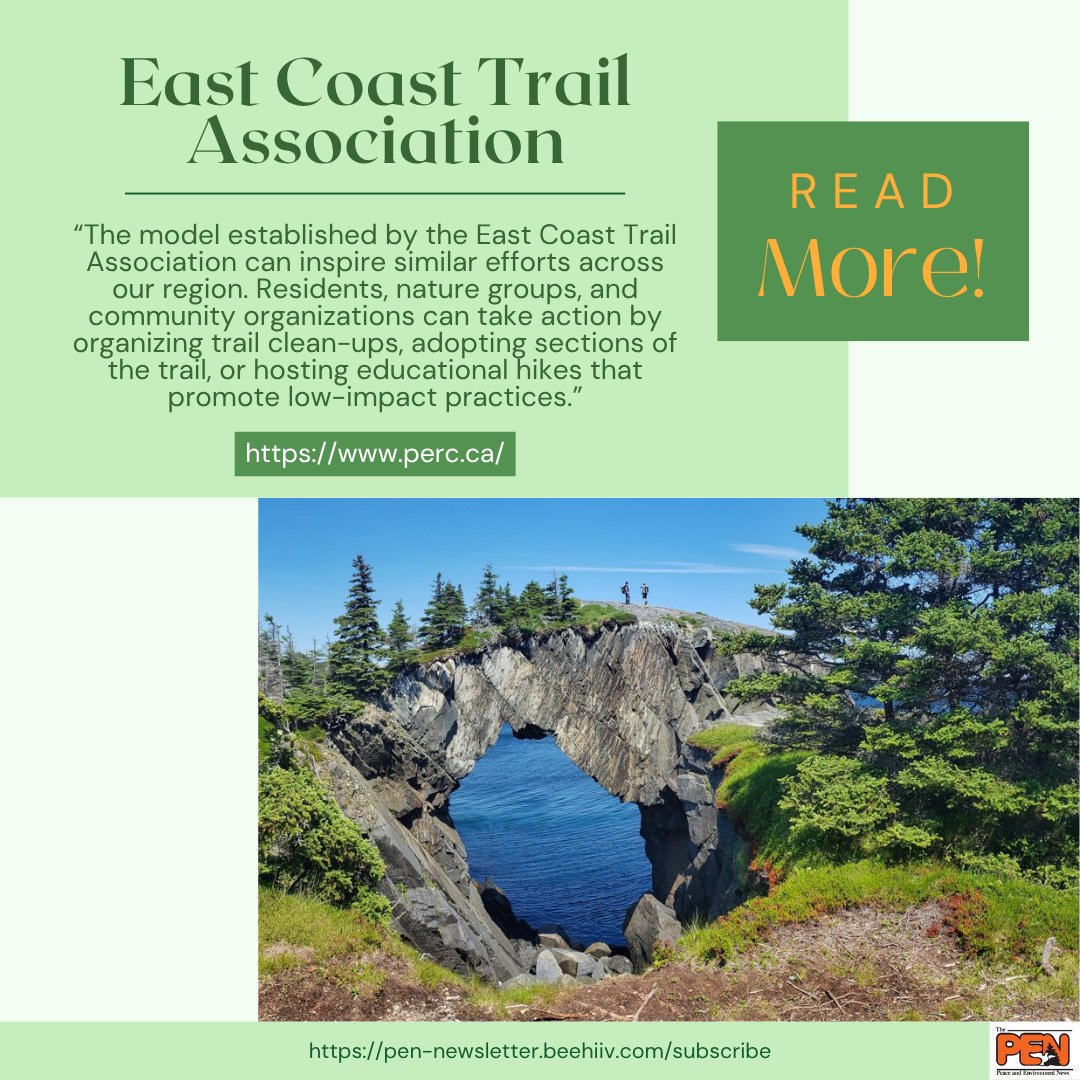 The newest edition of the PEN features about <a href="/EastCoastTrail/">East Coast Trail, Newfoundland & Labrador</a>!

Read more here: pen-newsletter.beehiiv.com/p/may-2025-new…

Subscribe! pen-newsletter.beehiiv.com/subscribe

#ottawa #ottawanews #ottawaevents #sustainability #emailnewsletter #monthlynewsletter #newsletter  #nonprofit #environment