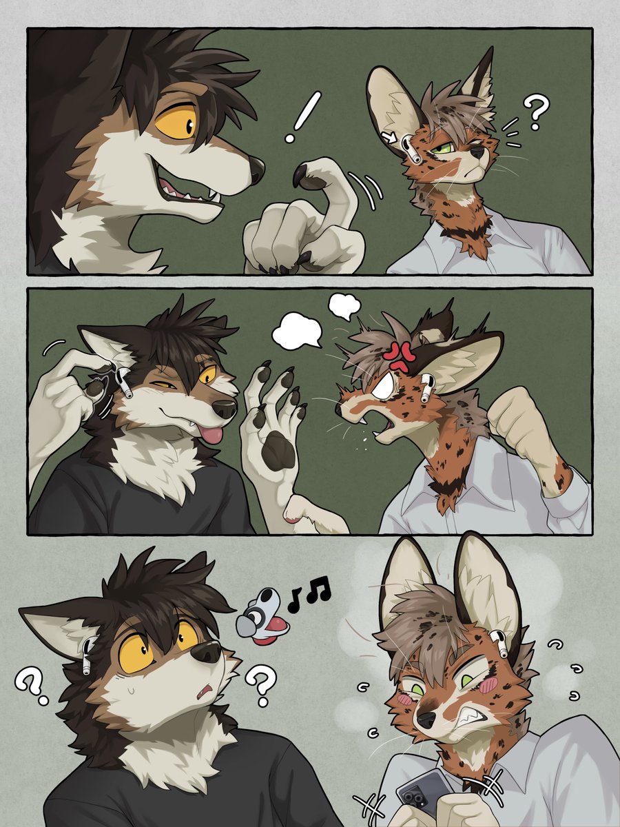 guys! almost got goal 🥹
it's last chance to bring him to home
also take a look for this cute interaction 🐺🎧🐱
🎨 <a href="/beak130/">HÜka</a>