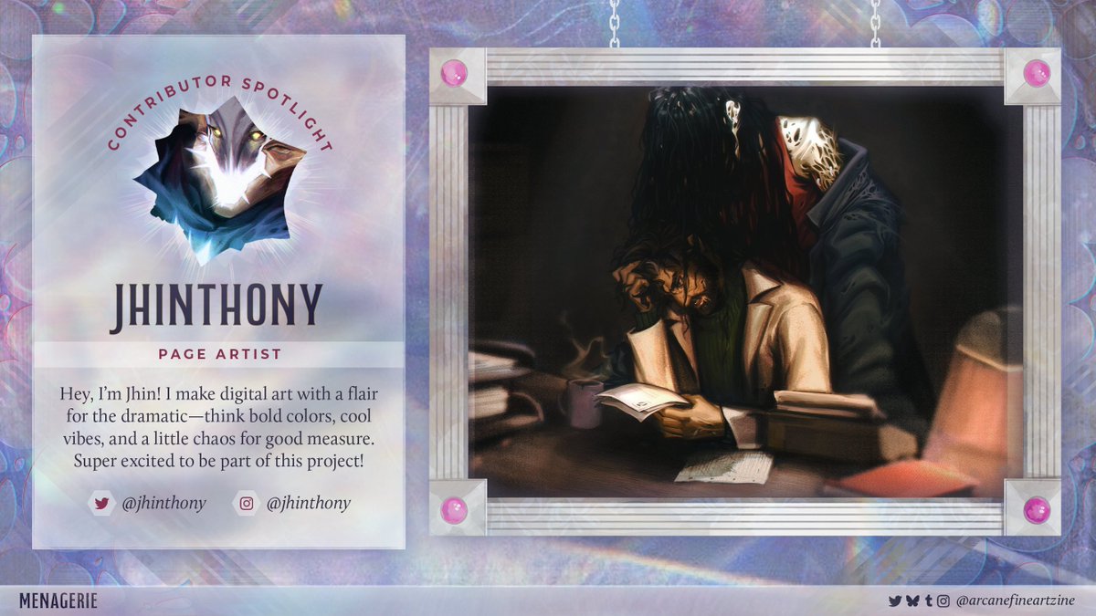 𒈒𝐀𝐑𝐓𝐈𝐒𝐓 𝐒𝐏𝐎𝐓𝐋𝐈𝐆𝐇𝐓𒈒

A penchant for the dramatic is never a bad thing, and <a href="/jhinthony/">jhin🌈(he/him)</a> brings such carefully crafted chaos in their artwork that we just have to admire! Bold colors and moody atmospheres are Jhin's specialty, and we're so excited to have him!