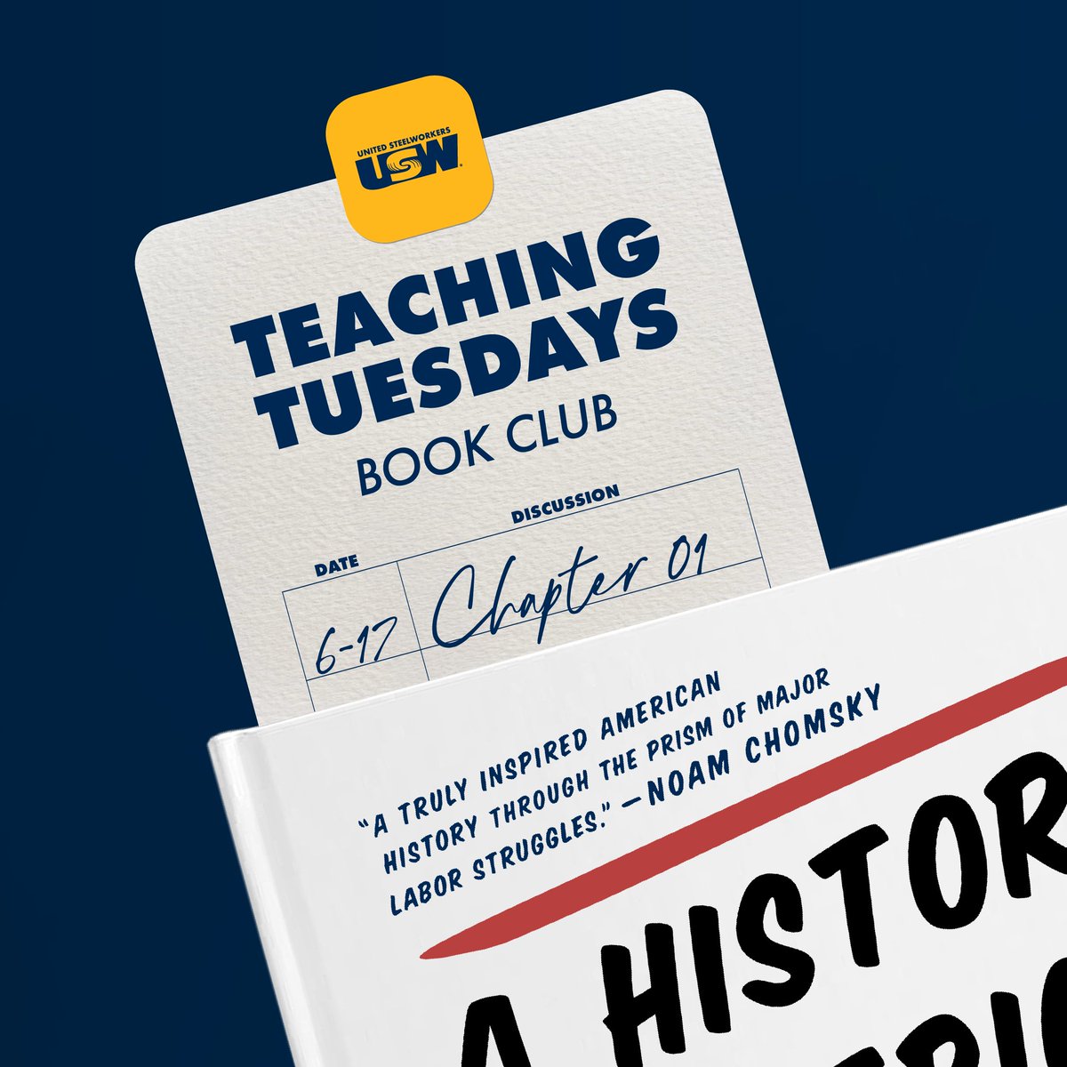 Our weekend plans? Reading! 📚 

The next Teaching Tuesday book club meeting is June 17. Join us to discuss chapter one of A History of American in Ten Strikes, “Lowell Mill Girls and the Development of American Capitalism.” 

Sign up: usw.to/teaching_tuesd…