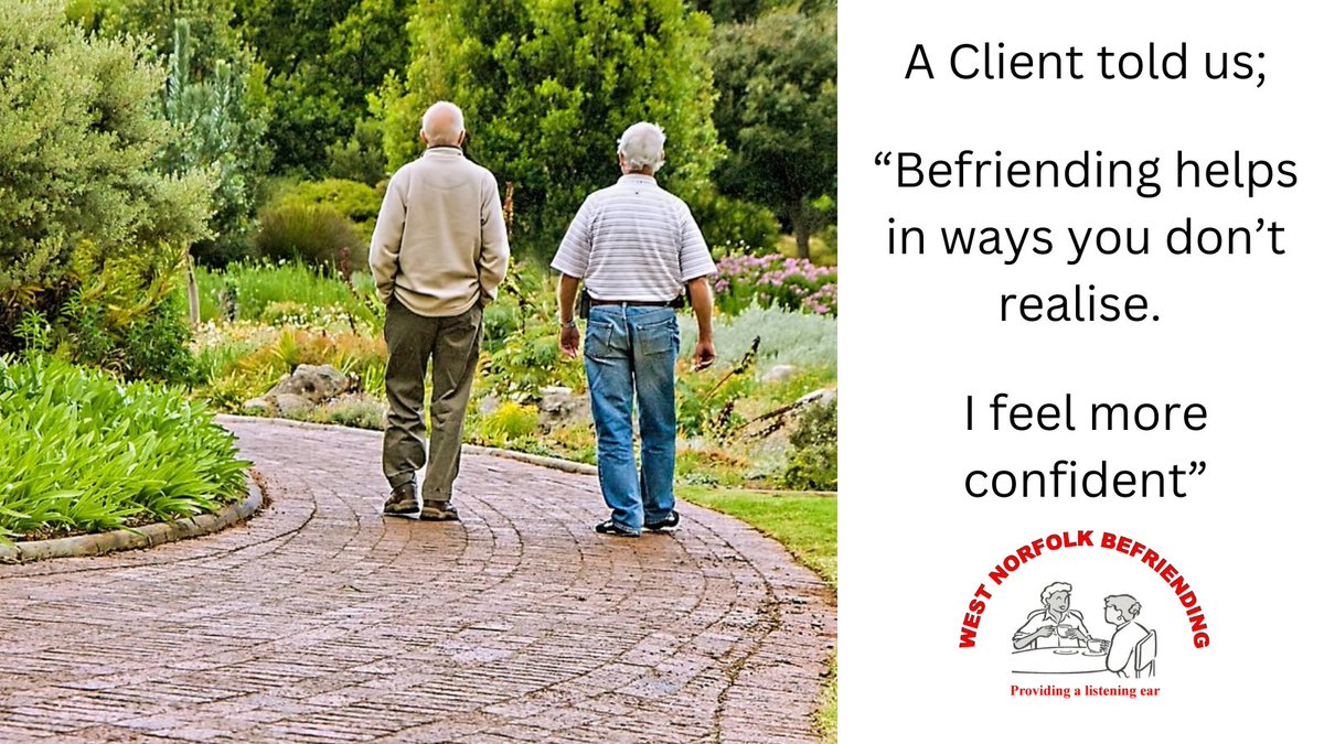 "Befriending helps in ways you don't realise. I feel more confident"
Find out more about us🔗wnbefriending.org.uk
#befriending #olderpeople #socialisolation #community #westnorfolk