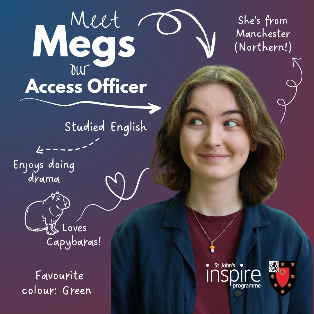 sjc_access's tweet image. Meet Megs our Access officer here at St John's. She co-ordinates and delivers our Access visits - leading talks, tours and generally knows the answers to most questions (if she doesn't, she knows someone who does!) Look out for answers to FAQs coming from her soon! 🤩
#sjcinspire