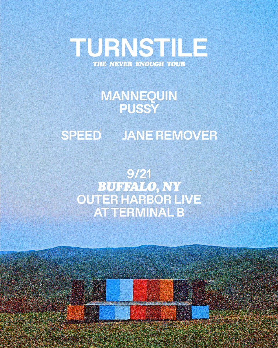 Outer Harbor Live at Terminal B (@outerharborlive) on Twitter photo ON SALE NOW!
Get tickets for <a href="/TURNSTILEHC/">TURNSTILE</a> at Outer Harbor Live with on 9/21 with <a href="/mannequinpussy/">MP</a>, <a href="/gangcalledspeed/">SPEED</a> & <a href="/janeremover/">ja</a>!
🎟🔗 hive.co/l/turnstile-921 ON SALE NOW!
Get tickets for <a href="/TURNSTILEHC/">TURNSTILE</a> at Outer Harbor Live with on 9/21 with <a href="/mannequinpussy/">MP</a>, <a href="/gangcalledspeed/">SPEED</a> & <a href="/janeremover/">ja</a>!
🎟🔗 hive.co/l/turnstile-921