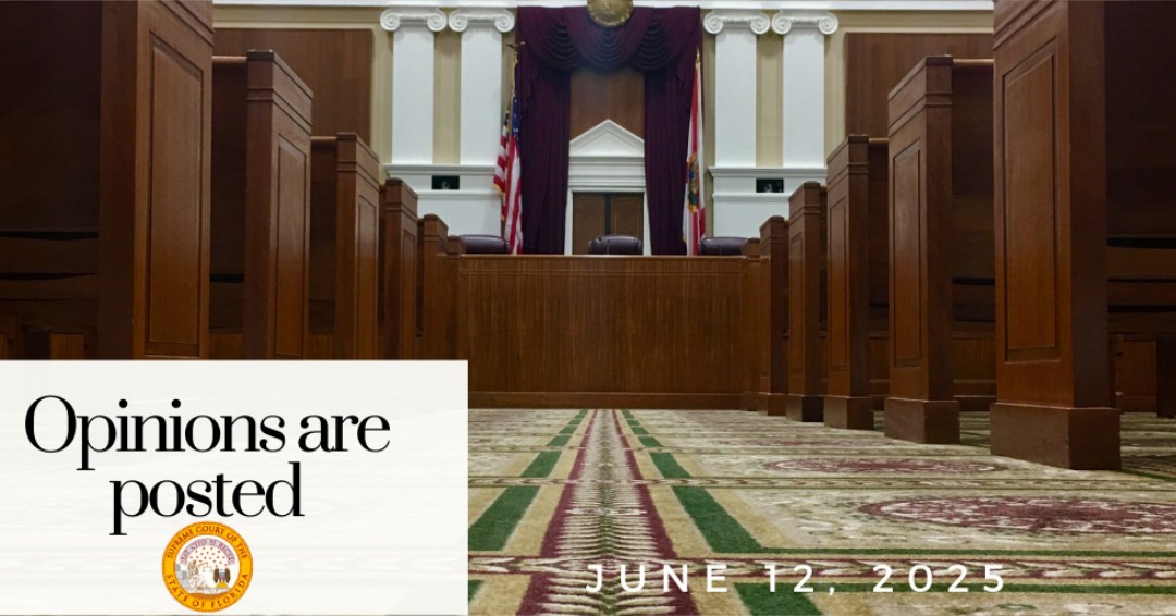 Opinions for June 12 are now online. supremecourt.flcourts.gov/Opinions/Most-…