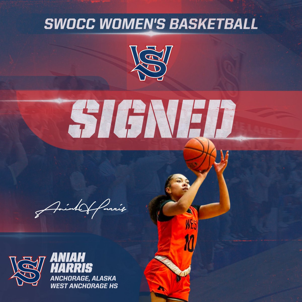 ❗️Welcome To Laker Nation❗️

Anchorage, AK ➡️ Coos Bay, OR
🖊 Aniah Harris

Excited to have Aniah on campus in the fall. Great Day To Be A Laker!!

#thelakernation #SWOCCwbb #swoccathletics #SWOCC
