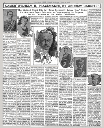 KaiserW1914_II's tweet photo. Wie die New York Times 1913 über Wilhelm II. zu seinem 25. Regentschaftsjubiläum berichtete:

KAISER, 25 YEARS A RULER, HAILED AS CHIEF PEACEMAKER; Men of Mark In and Out of His Dominions Write Exclusively for The New York Times Their High Opinion of His Work in Behalf of Peace and Progress During the Quarter Century That Has Elapsed Since He Became King of Prussia and German Emperor.
https://t.co/ZU3X1HU6Gp