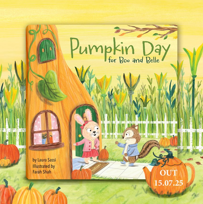 FawaShah's tweet image. 🌟 COVER REVEAL 🌟
I’m so excited to finally share the cover of my latest illustrated picture book - Pumpkin Day for Boo & Belle! It’s written by the fabulous Laura Sassi @LauraSassiTales and published by @paracletepress on July 15th 2025.
#kidlit #kidlitart #illustration #book