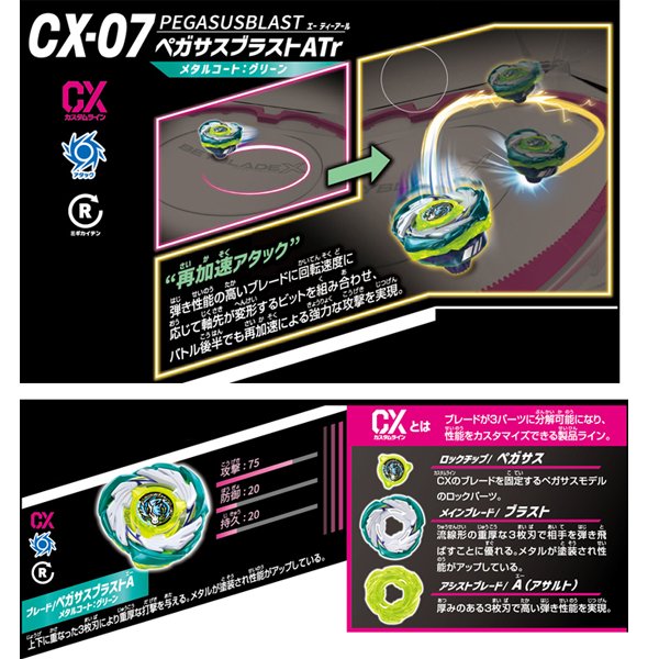 CX-07 スターター ペガサスブラストATr パーツ詳細 #BEYBLADEX