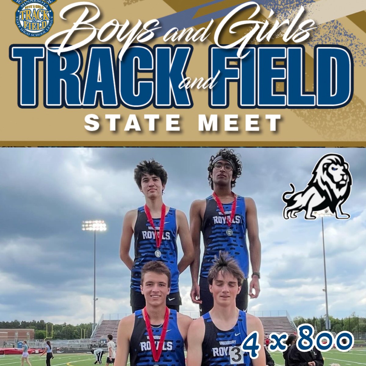 Boys 4x800 meter relay competes today on Day 2 of the MSHSL AAA State Track and Field Meet.  Good Luck Kiego Engel, Kavin Yedlapalli, Parker Pietrezewski and Brennan Fahey!