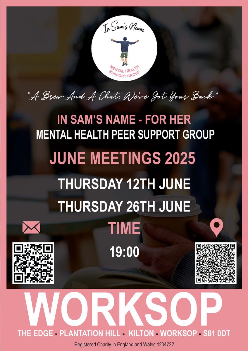 We have our first female meet this month taking place this evening.

If you’re free and this group appeals to you why not come and join us.

Keep an eye out for any other posts on our other meets.

#mentalhealth #community #alreytduck #worksop #worksoptownfc #bassetlaw