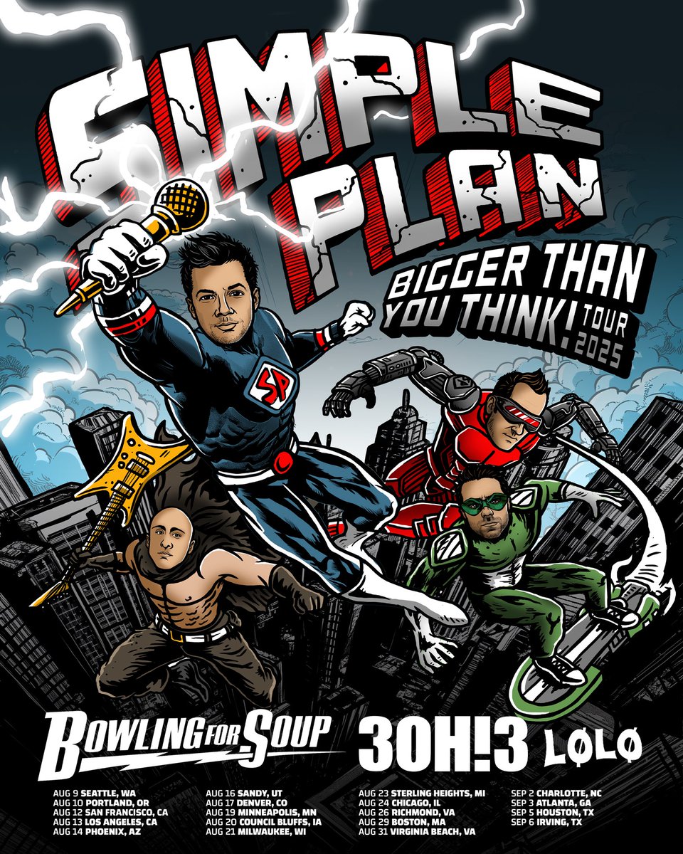3OH3's tweet image. 🚨TWO MONTHS TILL LIFTOFF🚨
We’re hittin’ the road with the LEGENDS @simpleplan and we wanna see YOU out there!! There’s nothing like being on stage, SO LET’S GET LOUD. SEE YA OUT THERE. 🤘
3oh3.com