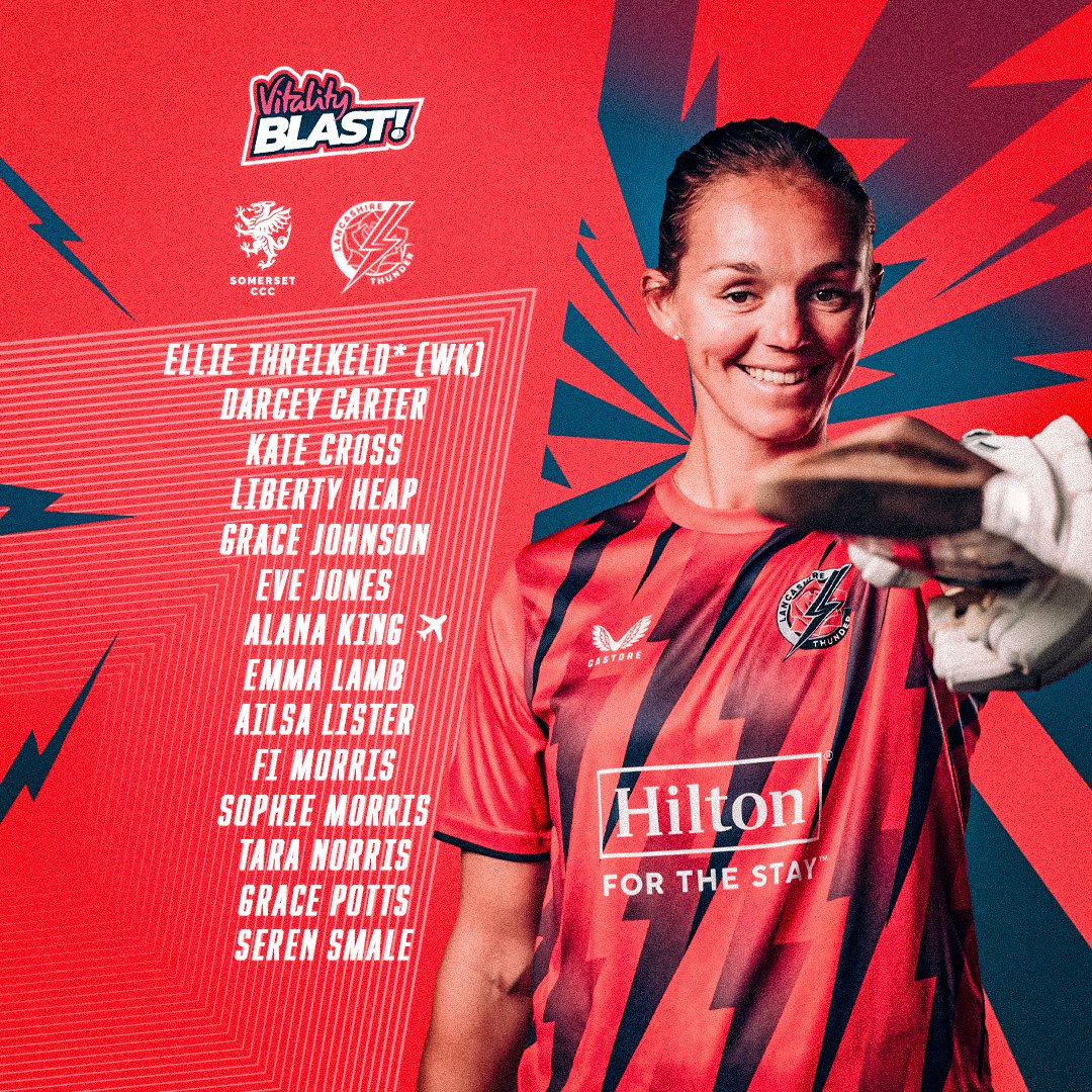ROADTRIP! 🚌

Our squad to travel south to face Somerset in the Vitality Blast as Eve Jones and Kate Cross return to the squad.

Read more! 📰➡ cricket.lancashirecricket.co.uk/news/2025-news…

⚡ #StrikeTogether