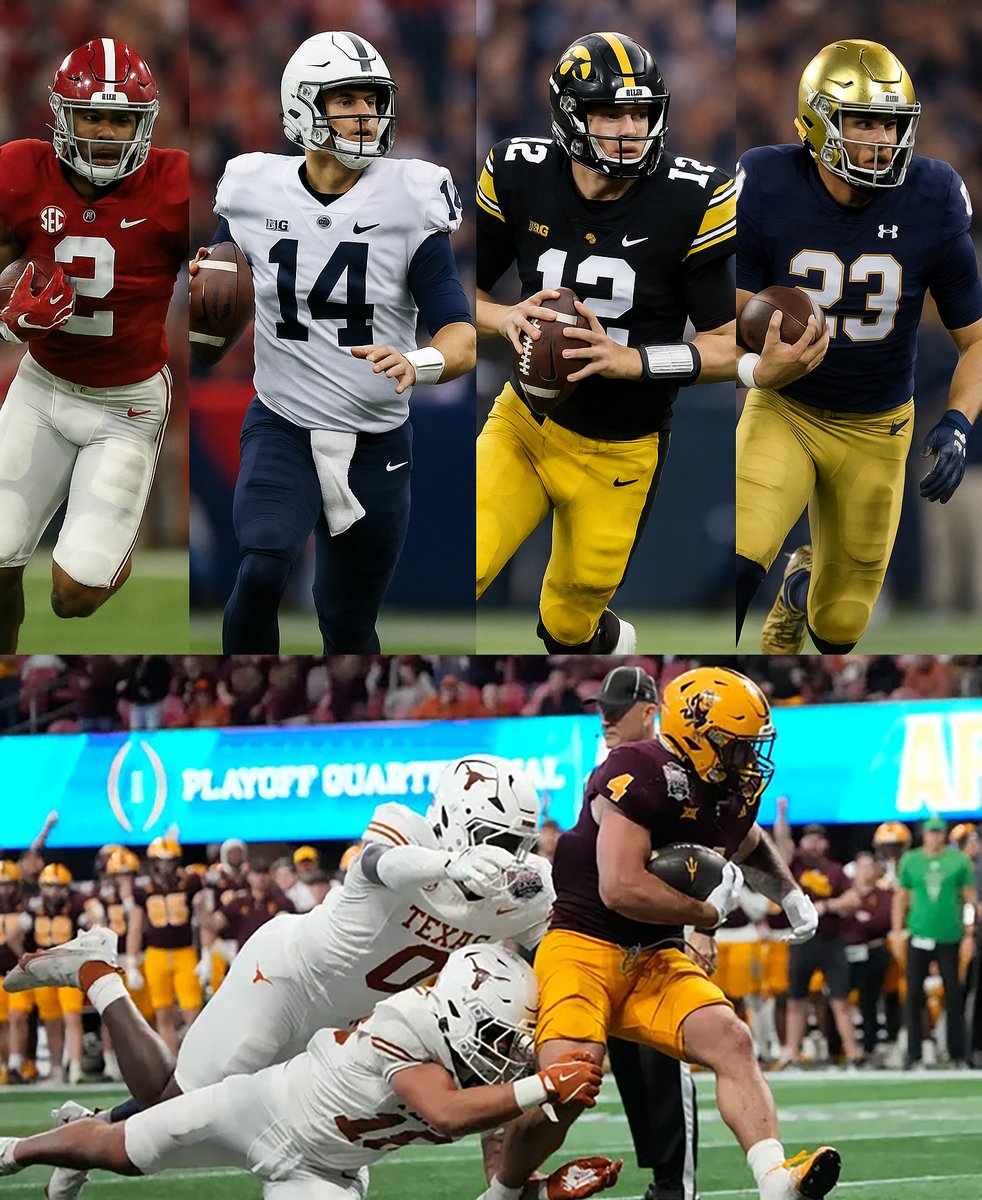 ProfOnX's tweet photo. The teams at the top have iconic looks. You know who they are on sight. If ASU wants to be iconic, stop with the alternate uniforms. Iconic teams donโt need โem.
#CFB #ASU #UniformTalk #TraditionMatters #SunDevils #CollegeFootball #NoMoreAlternates #IconicLooks #BrandIdentity https://t.co/l5RDGZFoTJ