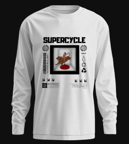 Oliver13H's tweet photo. BURN & WIN 🎯

By burning the collectible @drip_craft “SUPERCYCLE + SP Tickets” you revive this collectible. Which will allow you to enter the raffle of a SUPERCYCLE T-Shirt long sleeves from @foster_protocol 

The draw will take place after all the tickets are claimed. 

|Link 👇🏼|