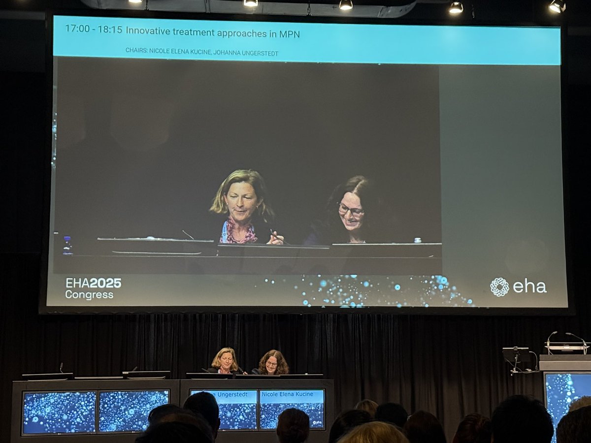mpdrc's tweet photo. First session on #InnovativeTherapies for #MPNs at #EHA25! Excited to hear about #Elritercept #Nuvisertib #Pelabresib #ROPEG & #Divesiran @PedsHemeDoc @jjkiladjian @doctorpemm @BrandiReeves1 @SumitomoPharma @PharmaEssentia @Novartis @HarryGillHKUMed https://t.co/N05KI10zhz