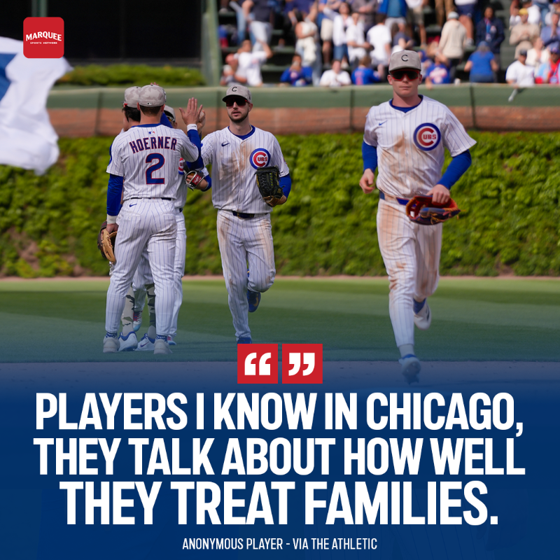 WatchMarquee's tweet photo. MLB players love being in Chicago 😏 

(via @TheAthletic)