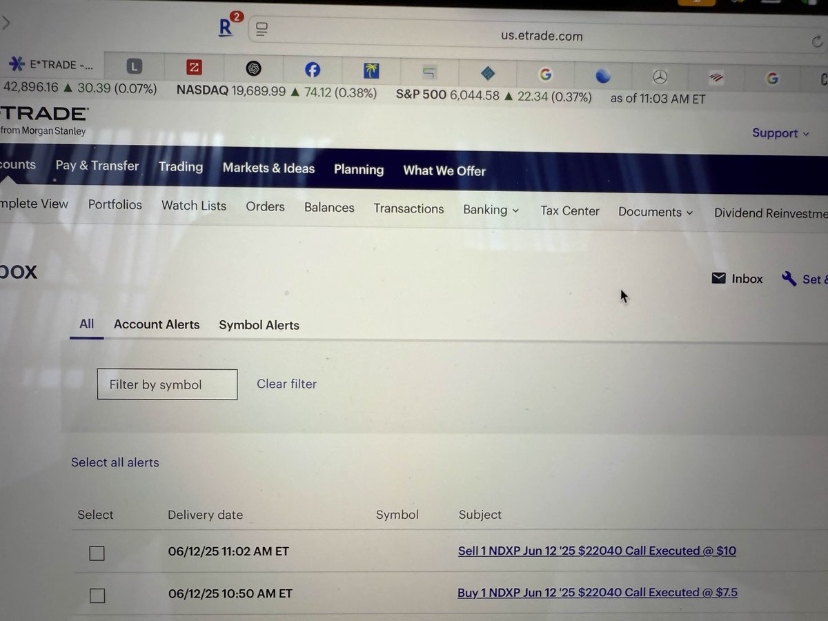 Good start to the first part of the day, and played something for the first time….Another banger day with <a href="/Prodinvestors/">Prodigy Investors</a> <a href="/the_radinator/">Radinator</a> <a href="/Carlitos_Trades/">Carlitos_Trades</a> <a href="/GarrettWil73338/">GarrettInTheGreen</a> <a href="/LarryJr0702/">Larry Jr</a> $NDXP $QQQ $SPX $SPY