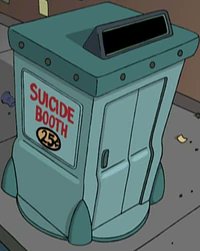 norge71's tweet photo. @MonsterFight31 Personal suicide booth?
#futurama https://t.co/AAQeff7zsY