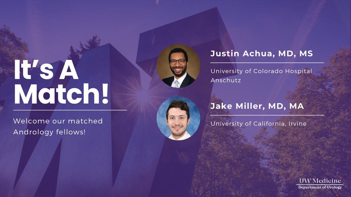 Welcome Justin Achua, MD, MS and Jake Miller, MD, MA to the University of Washington who will be joining us in July 2026!