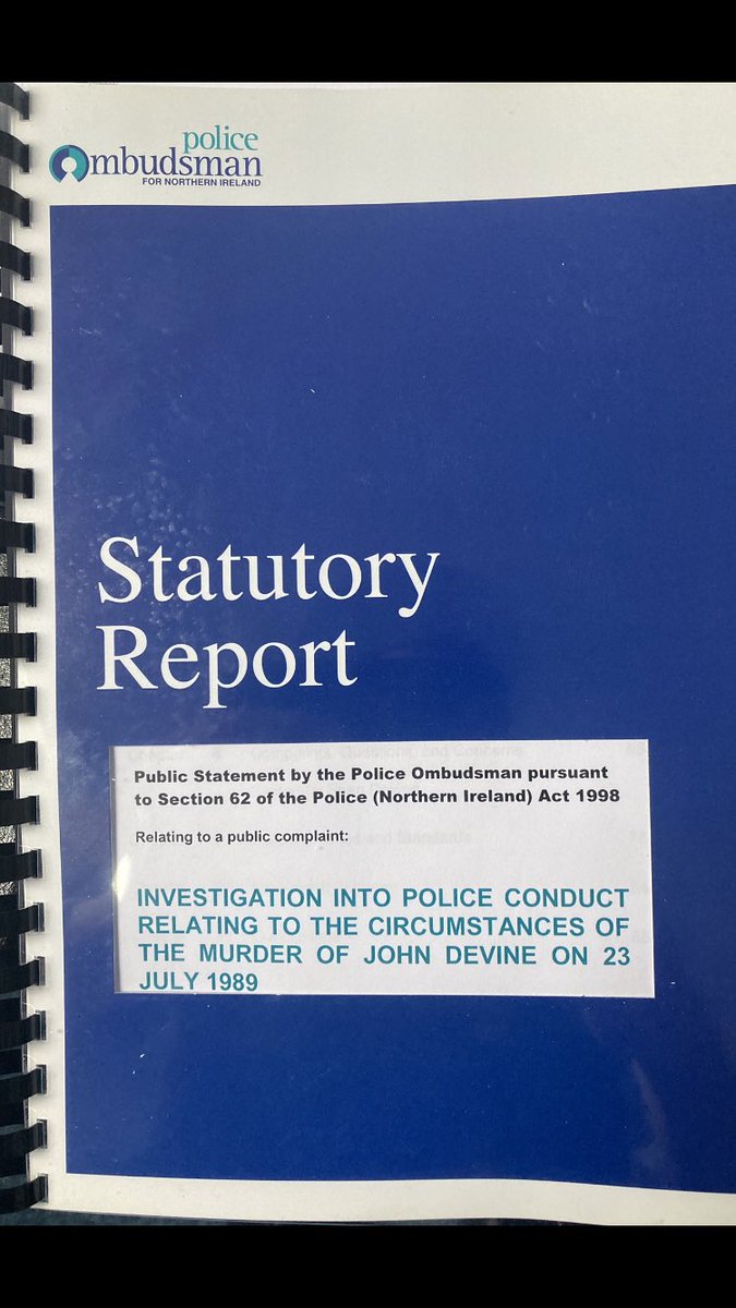 OMuirighSols's tweet image. Devine family statement re: Police Ombudsman investigation relating to the murder of John Devine on 23rd July 1989👇