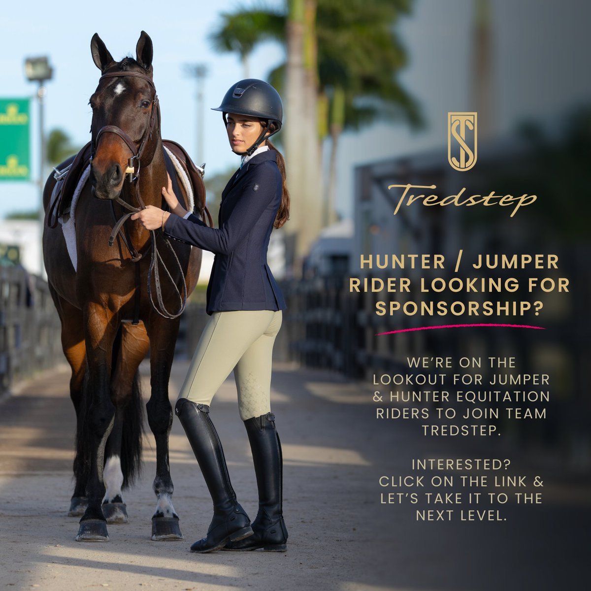 Hey guys Team Tredstep here !
We are looking for hunter/jumper equitation riders to join our team. 

We are looking for all levels!
Please email our head of social media and sponsorship Sadie Keogh - sadielykeogh@gmail.com