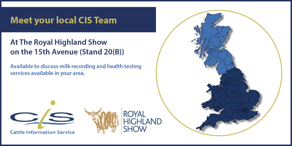 Visit the CIS trade stand at the Royal Highland Show next week, from the 19th to 22nd June. 📌 Find us on stand 15TH 20(B) 

Liz Brown and Karen Scullion will be on the Holstein UK Group trade stand to discuss services for your herd.

thecis.co.uk/events/royal-h…