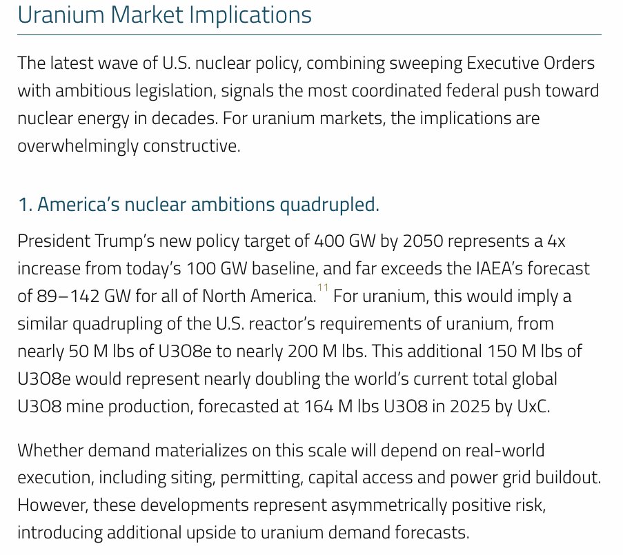 ArlenHansen's tweet image. Excellent #uranium report published by @sprott 

sprott.com/insights/urani…

I&apos;m not sure how America plans to quadruple its capacity, but this narrative is sure going to be entertaining to watch. 

Long...