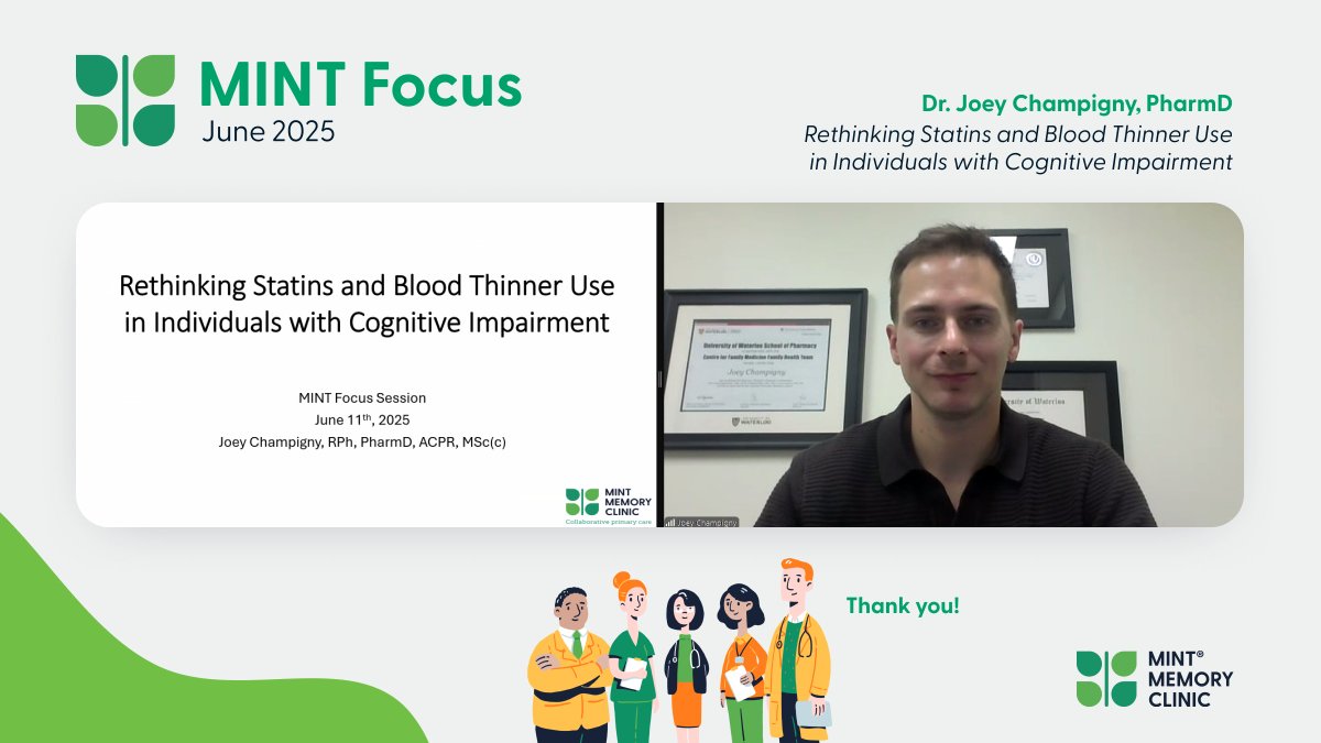 A big thank you to Dr. Joey Champigny for leading a thoughtful and informative session at our June MINT Focus!! #MINTmemoryclinic #dementiacare #brainhealth