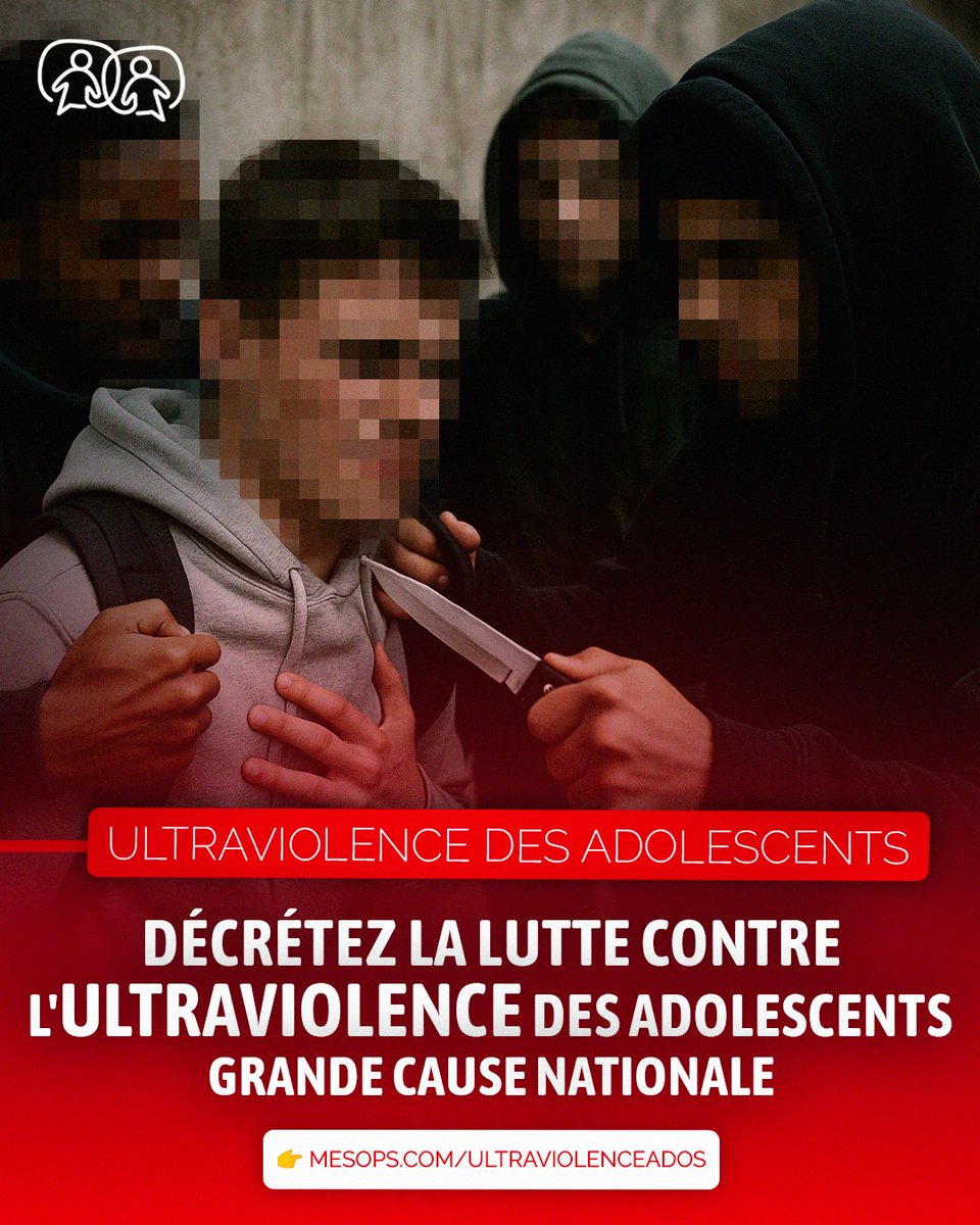 MesOpinions (@mesopinions_com) on Twitter photo L'ultraviolence des adolescents est une réalité en France 🚨
L’auteur de la pétition appel le Président <a href="/EmmanuelMacron/">Emmanuel Macron</a> à décréter cette lutte Grande Cause Nationale, exigeant des actes et des moyens immédiats.
Signez-ici
➡️ mesops.com/ultraviolencea… ✍️ L'ultraviolence des adolescents est une réalité en France 🚨
L’auteur de la pétition appel le Président <a href="/EmmanuelMacron/">Emmanuel Macron</a> à décréter cette lutte Grande Cause Nationale, exigeant des actes et des moyens immédiats.
Signez-ici
➡️ mesops.com/ultraviolencea… ✍️