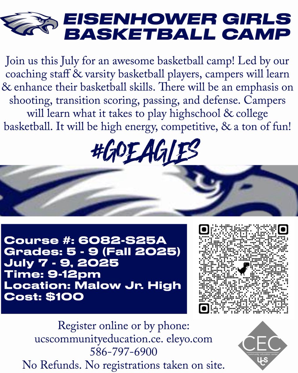 Sign up today! This camp will focus on improving fundamental skills and basketball IQ. Learn what it takes to play varsity &amp; college basketball! 🏀 #GoIKE 

Link: ucscommunityeducation.ce.eleyo.com/course/2654/su…
